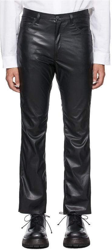 Photo: N.Hoolywood Black Synthetic Leather Pants