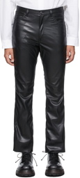 N.Hoolywood Black Synthetic Leather Pants