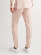 Paul Smith - Gents Straight-Leg Linen Drawstring Trousers - Pink