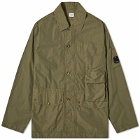 C.P. Company Men's Flatt Nylon Chore Jacket in Ivy Green