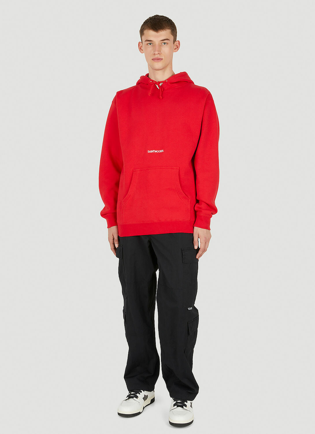 Saintwoods Logo Embroidery Hooded Sweatshirt