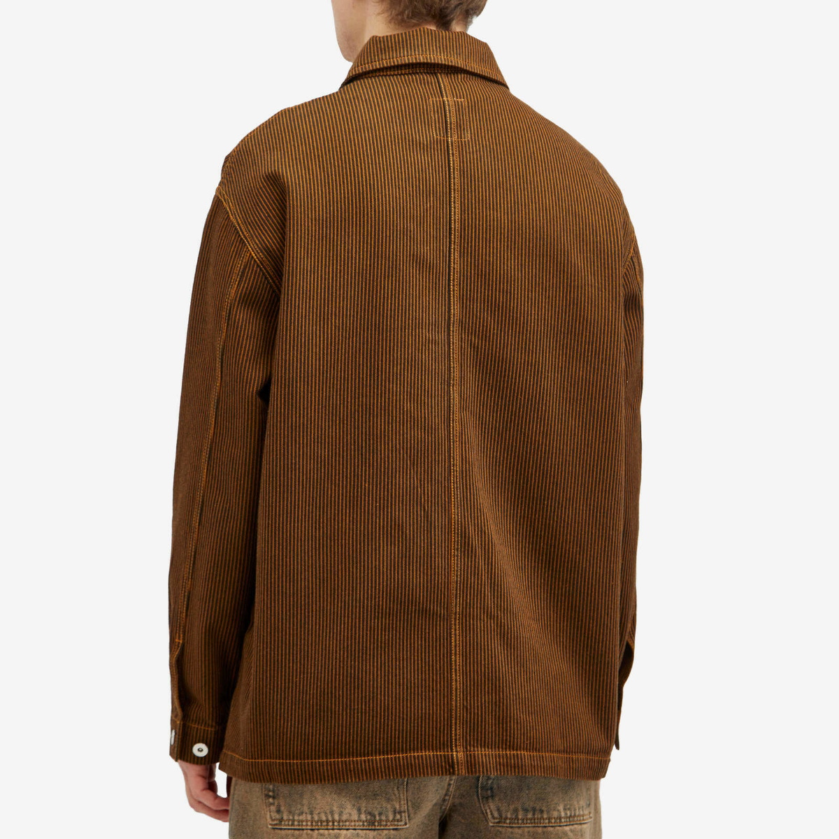Polar Skate Co. Men's Hickory Stripe Ezra Jacket in Rust