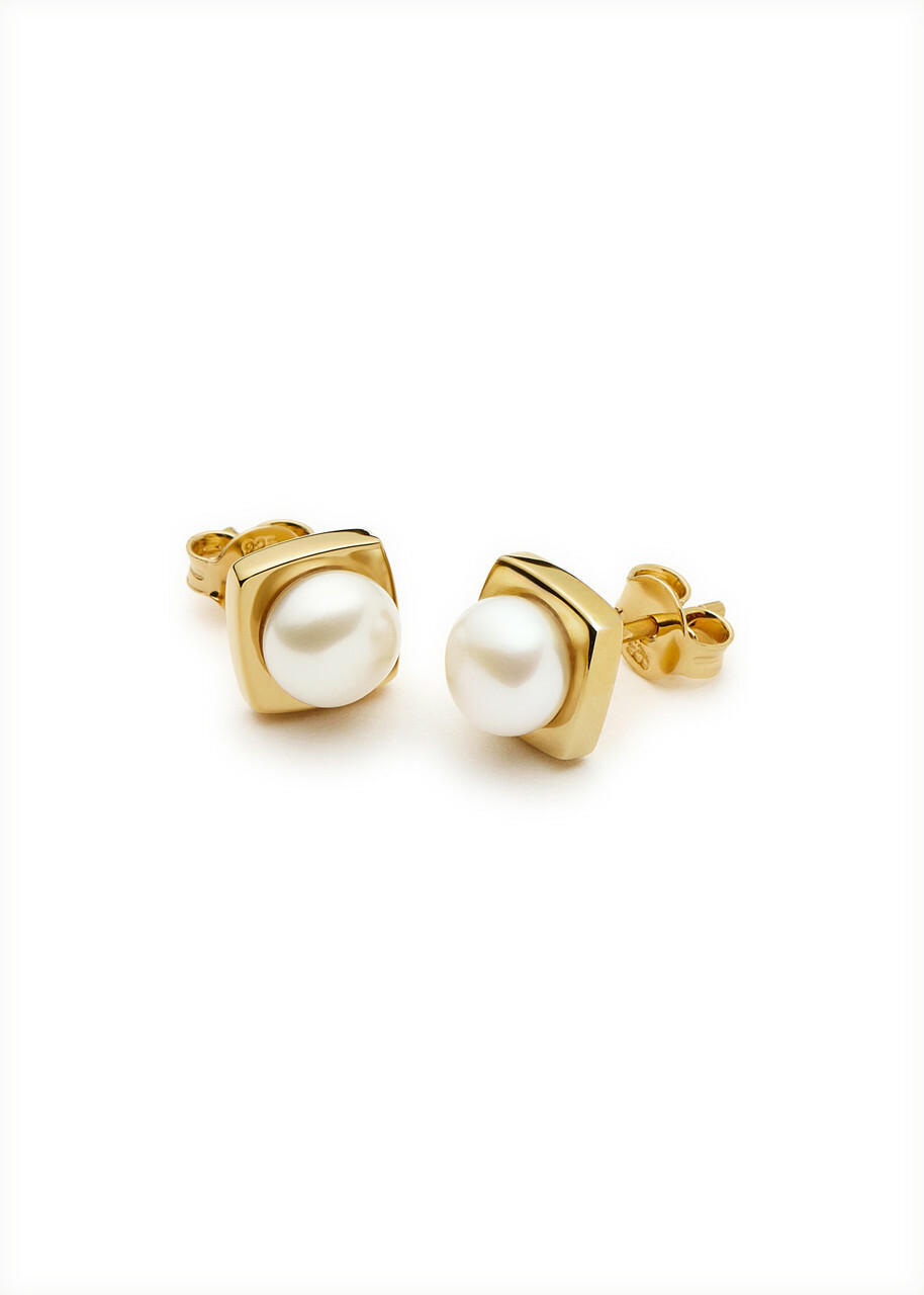 Missoma Pearl Square 18kt Gold-plated Stud Earrings - One Size