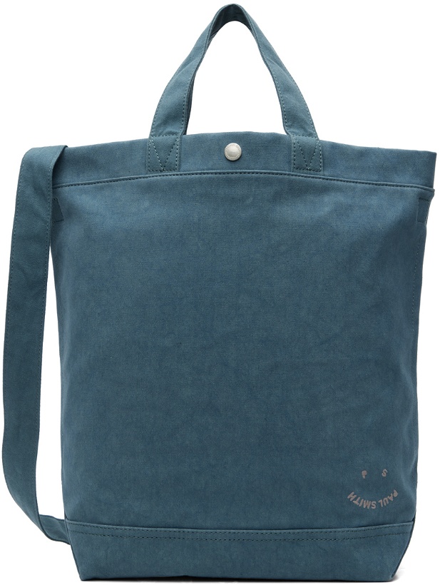 Photo: PS by Paul Smith Blue Happy Face Tote