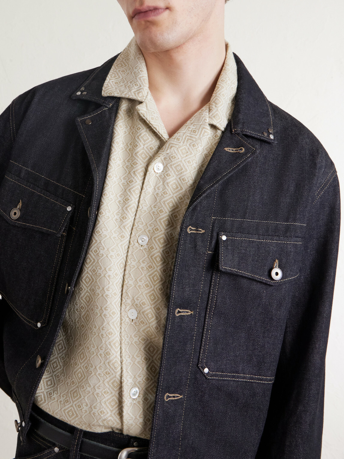 Aimé Leon Dore - Novelty Camp-Collar Cotton-Jacquard Shirt - Neutrals