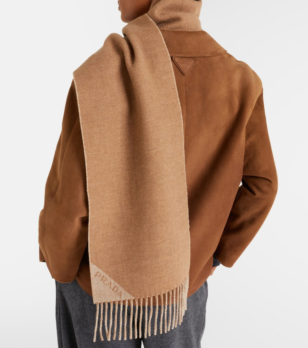 Prada Symbole wool and cashmere scarf