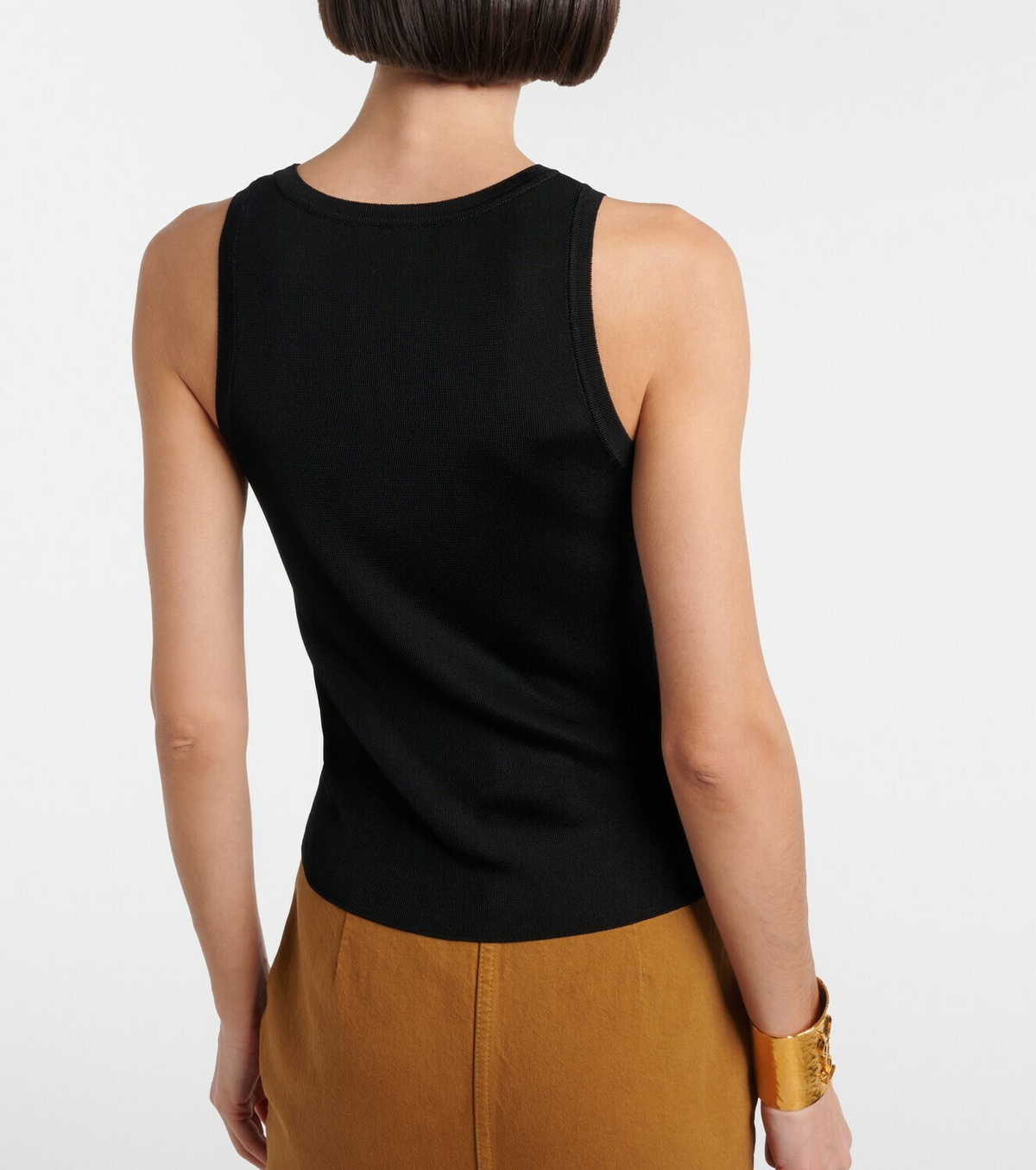 Saint Laurent Ribbed-knit jersey tank top