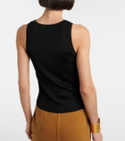 Saint Laurent Ribbed-knit jersey tank top