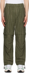 MSGM Khaki Striped Cargo Pants