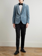 Mr P. - Slim-Fit Shawl-Collar Cotton-Velvet Tuxedo Jacket - Blue