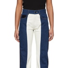 GR-Uniforma Blue and White Patchwork Jeans