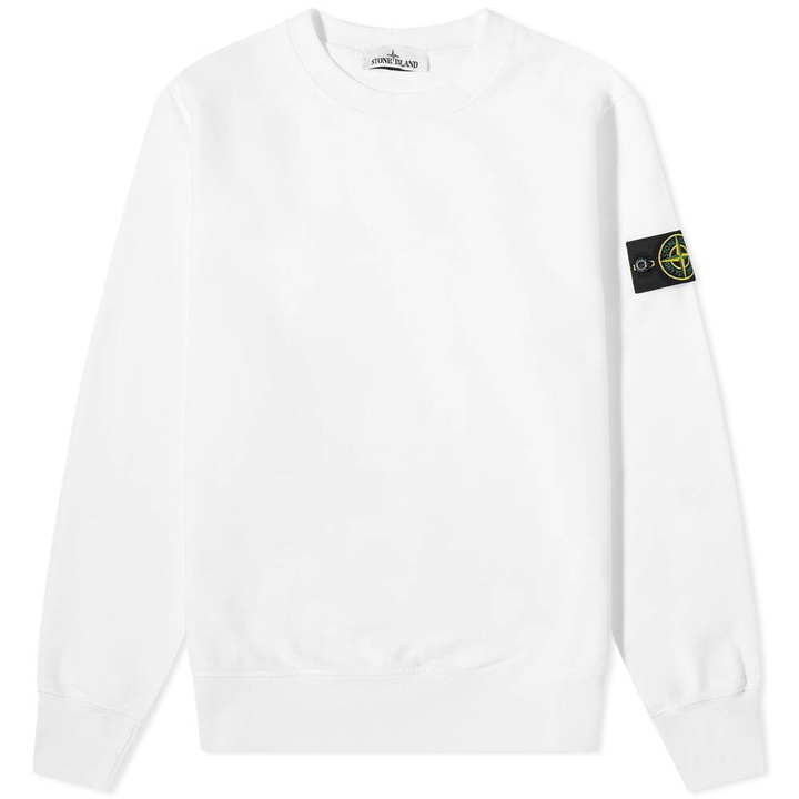 Photo: Stone Island Men's Brushed Cotton Crew Neck Sweat in White