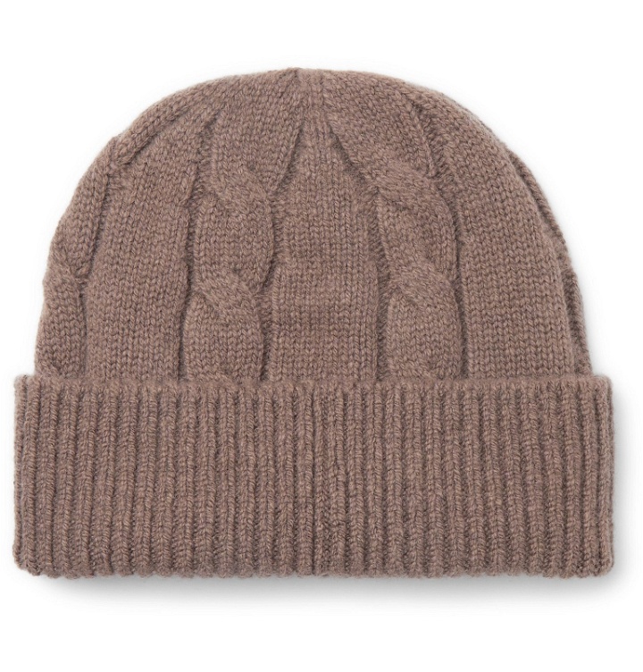 Photo: Anderson & Sheppard - Cable-Knit Wool Beanie - Neutrals