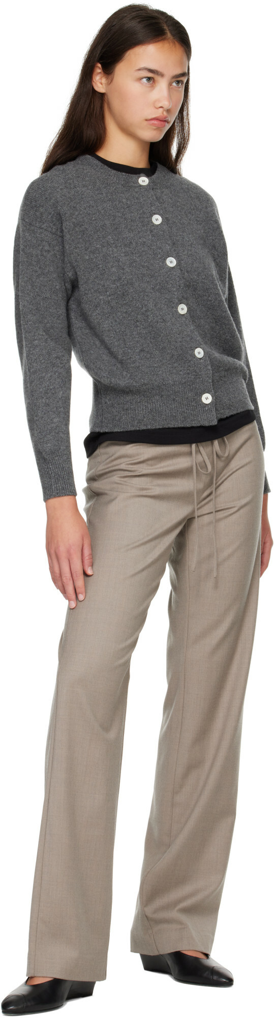 &Daughter Gray Ada Crewneck Cardigan