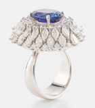 Yeprem Reign Supreme 18kt white gold ring with sapphire and diamonds