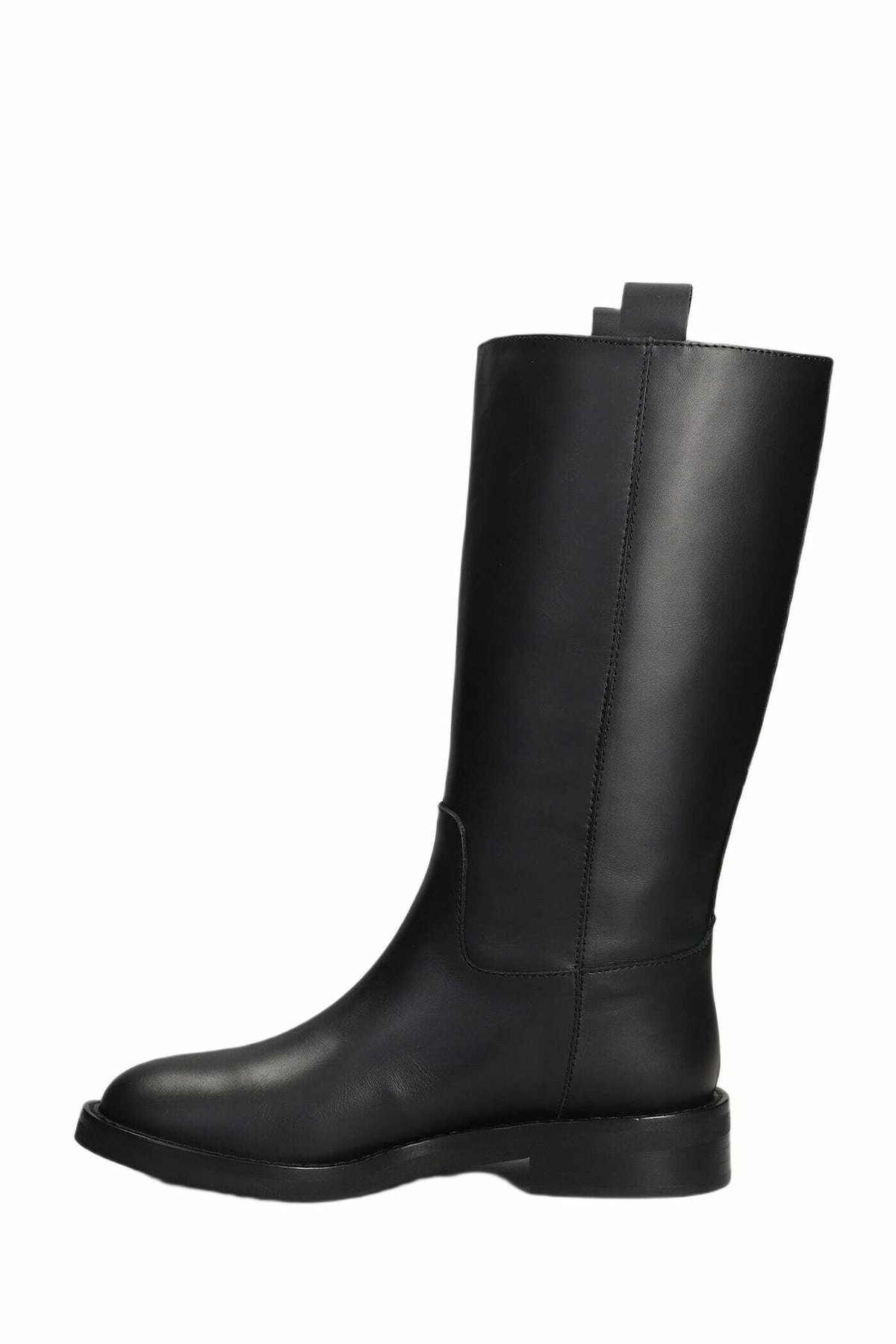 Via Roma 15 Low Heels Ankle Boots In Black Leather