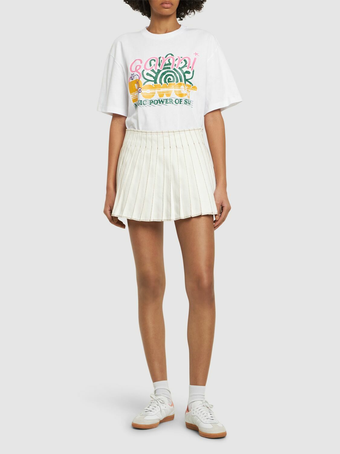 GANNI - Future Heavy Sun Print Cotton T-shirt GANNI