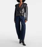Alaïa Hooded leather biker jacket