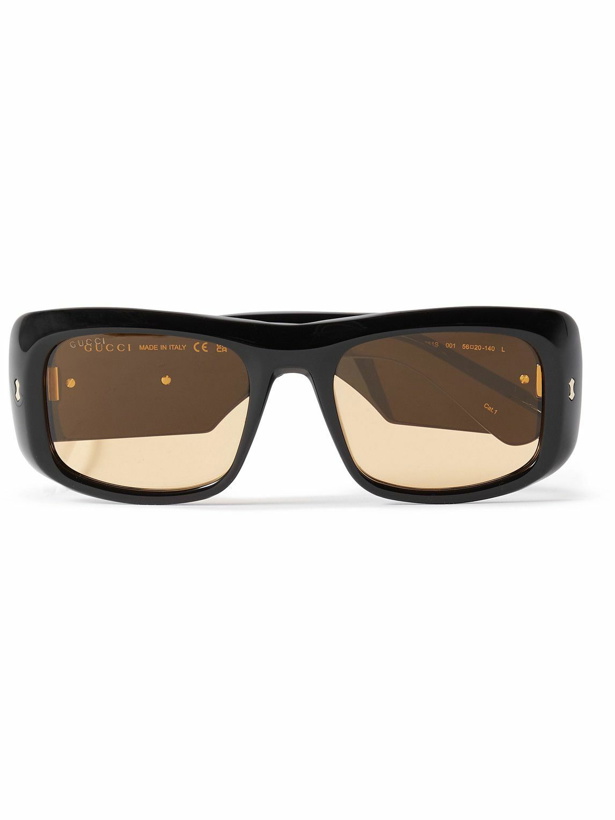 Photo: Gucci Eyewear - Square-Frame Acetate and Gold-Tone Sunglasses