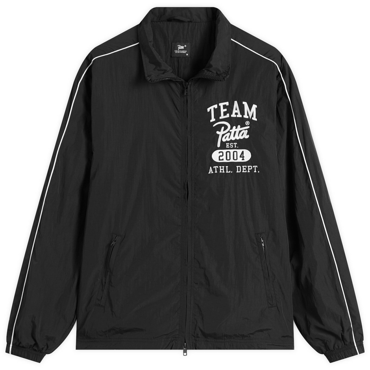 Patta Men's Athletic Nylon Track Jacket in Black