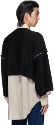 Raf Simons Black Logo Short Oversized Sweater
