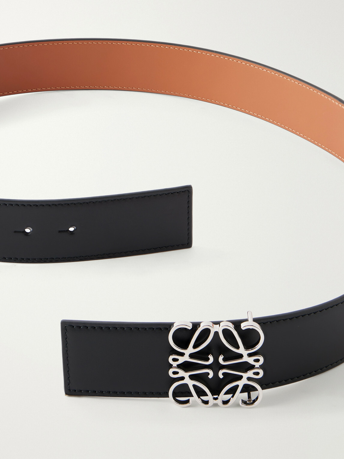 LOEWE - 4cm Anagram Reversible Leather Belt - Black