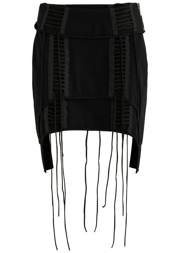 Photo: Helmut Lang Aviator Layered Stretch-jersey Mini Skirt Black