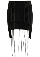 Helmut Lang Aviator Layered Stretch-jersey Mini Skirt Black