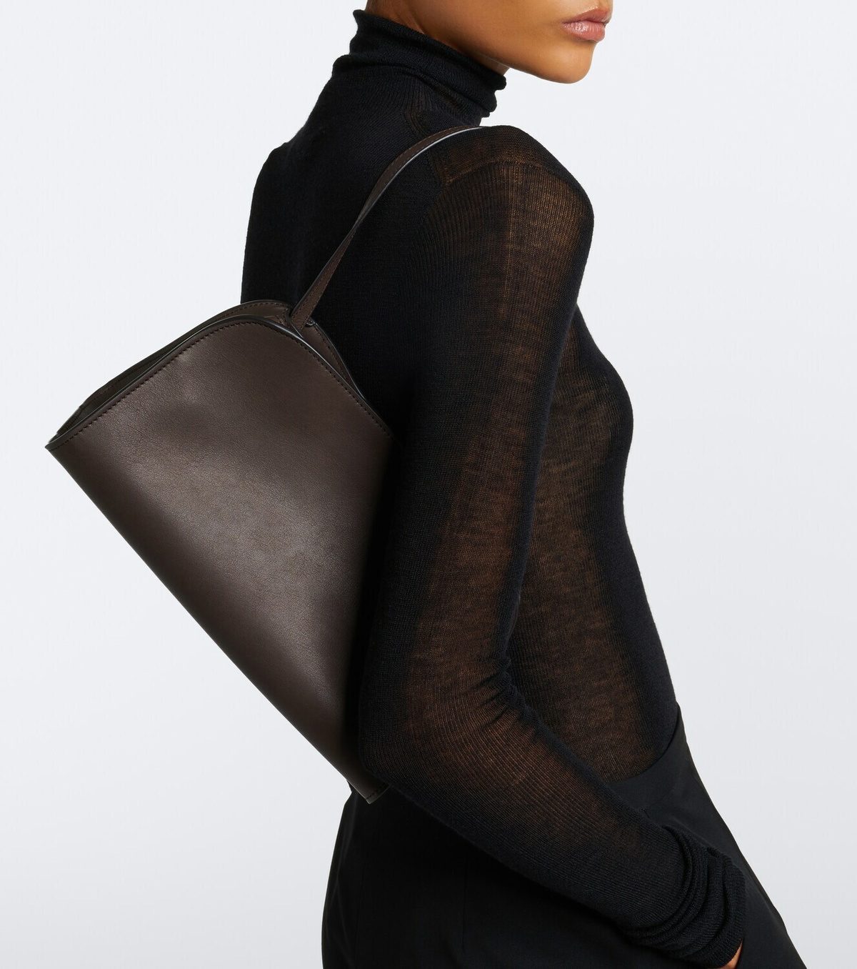 The Row Peggy leather clutch