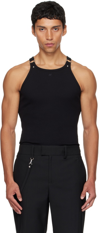 Photo: Courrèges Black Buckle 90's Rib Tank Top