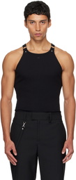 Courrèges Black Buckle 90's Rib Tank Top