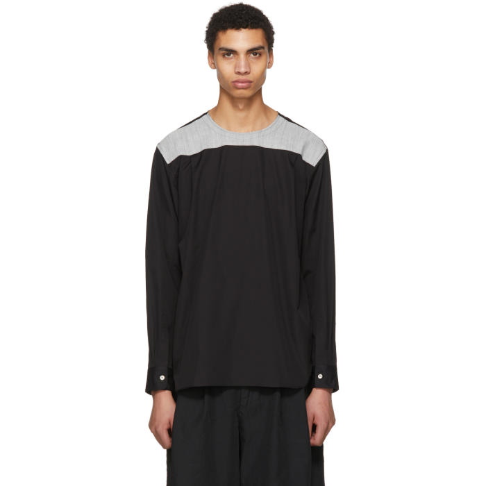 Photo: Comme des Garçons Homme Plus Black and Grey Back Yoke Shirt