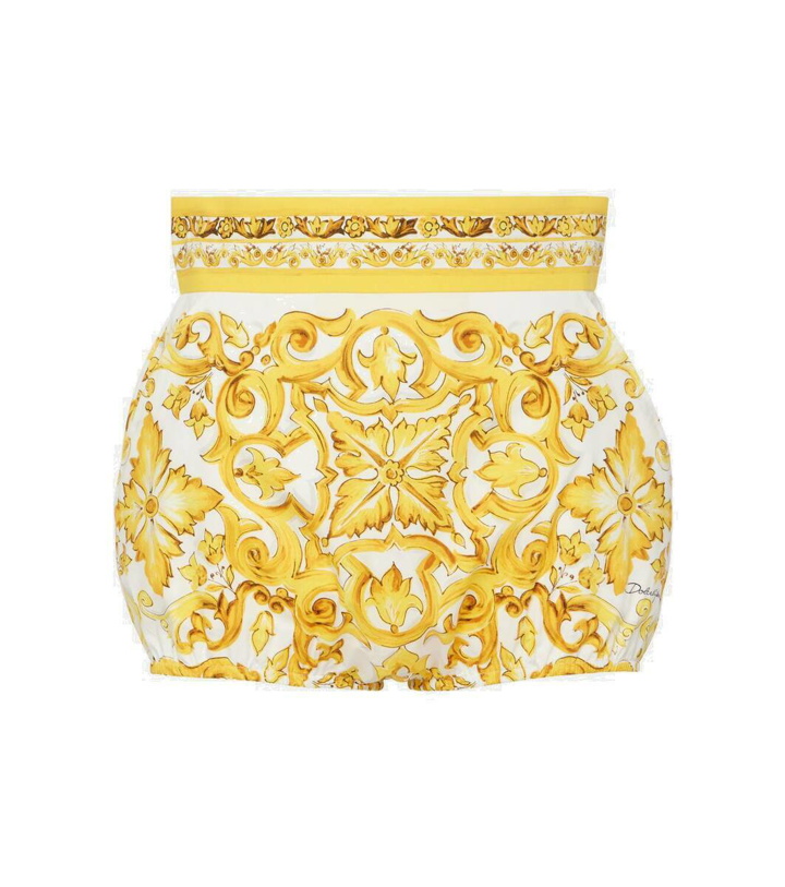 Photo: Dolce&Gabbana Majolica high-rise cotton shorts