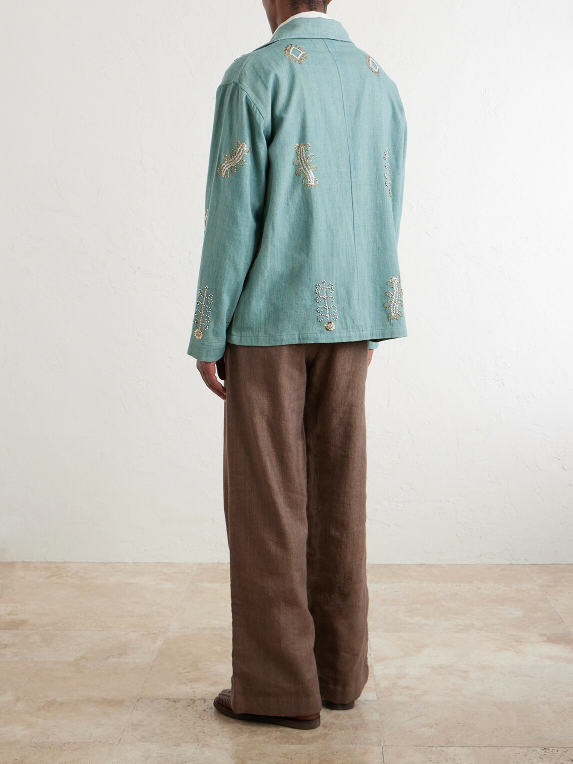 Kartik Research - Safari Embroidered Cotton Jacket - Green