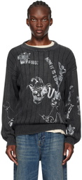 R13 Gray Drop Needle Sweater