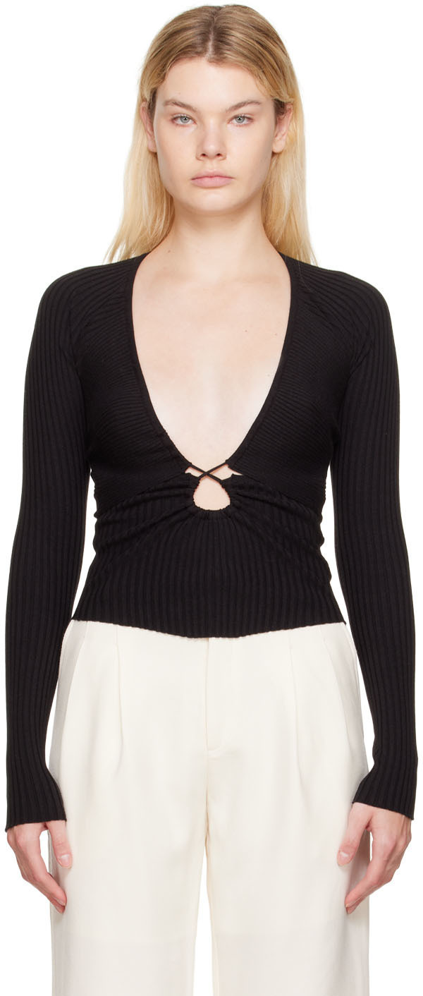 WYNN HAMLYN Black Linda Long Sleeve T-Shirt