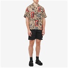 Wacko Maria x BlackEyePatch Short Sleeve Hawaiian Shirt in Beige