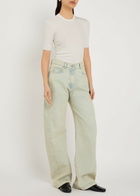 Calvin Klein Aubriella Ribbed Stretch-cotton T-shirt Off White