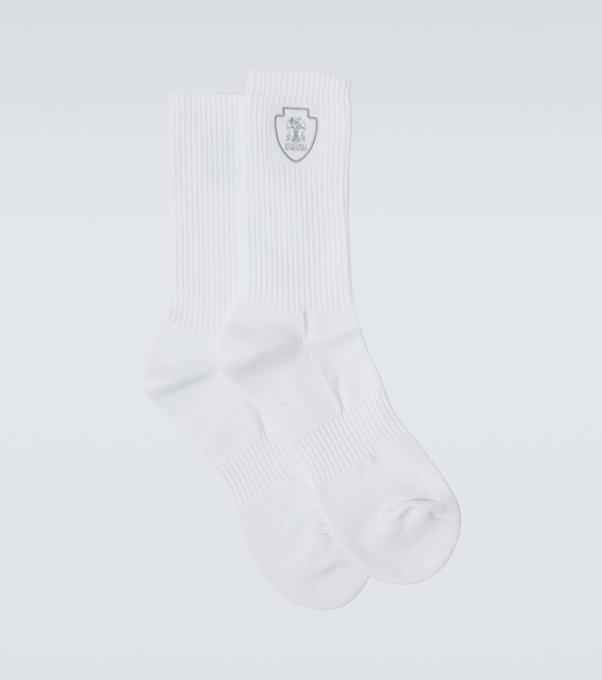 Brunello Cucinelli Embroidered cotton-blend socks