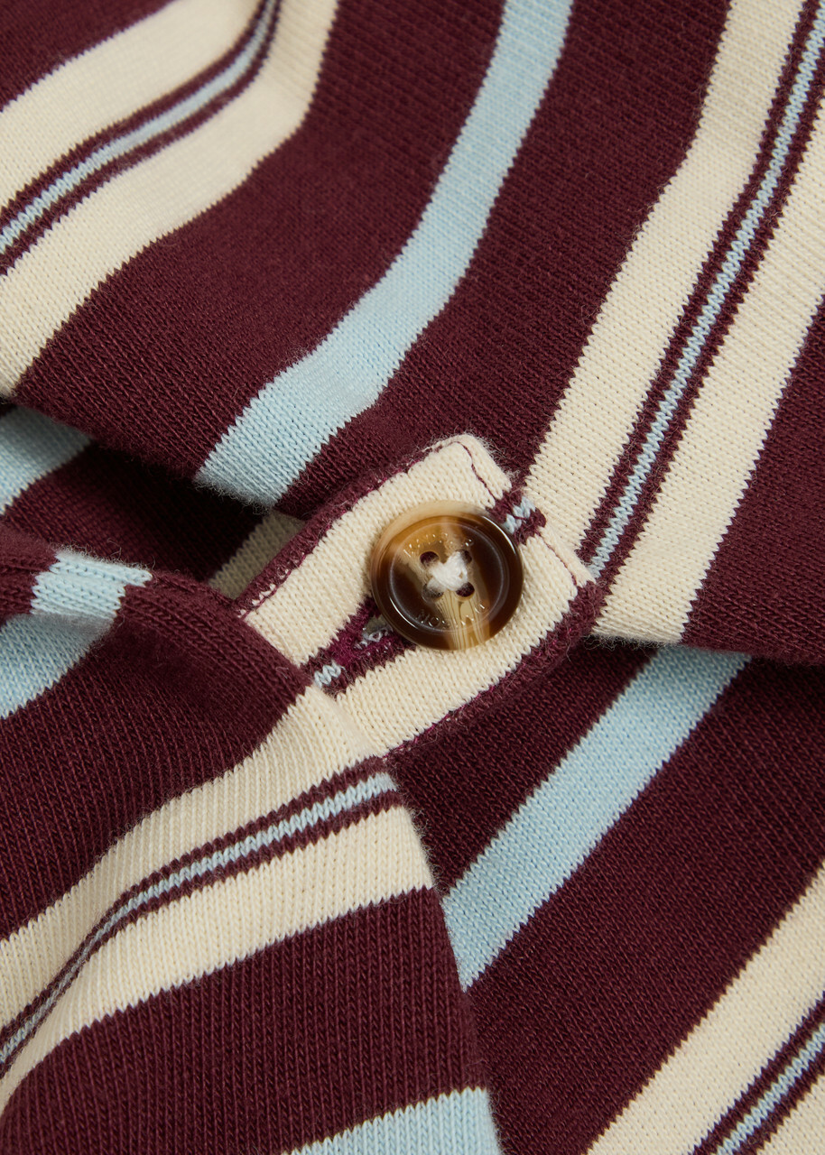 Damson Madder Noah Layered Striped Cotton Rugby top Multicoloured