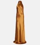 Galvan Sienna halterneck satin gown