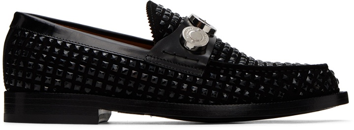 Photo: Burberry Black Logo Crystal Loafers