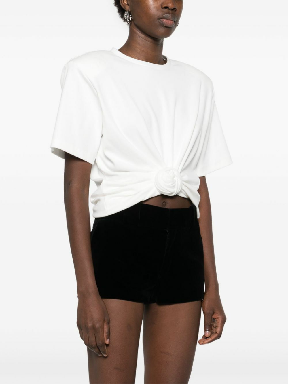 Magda Butrym White Knot-Detail T-Shirt Magda Butrym