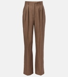 Loro Piana Chad pleated cashmere and silk wide-leg pants