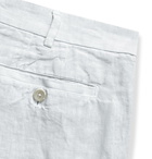 120% - Slim-Fit Linen Trousers - Gray