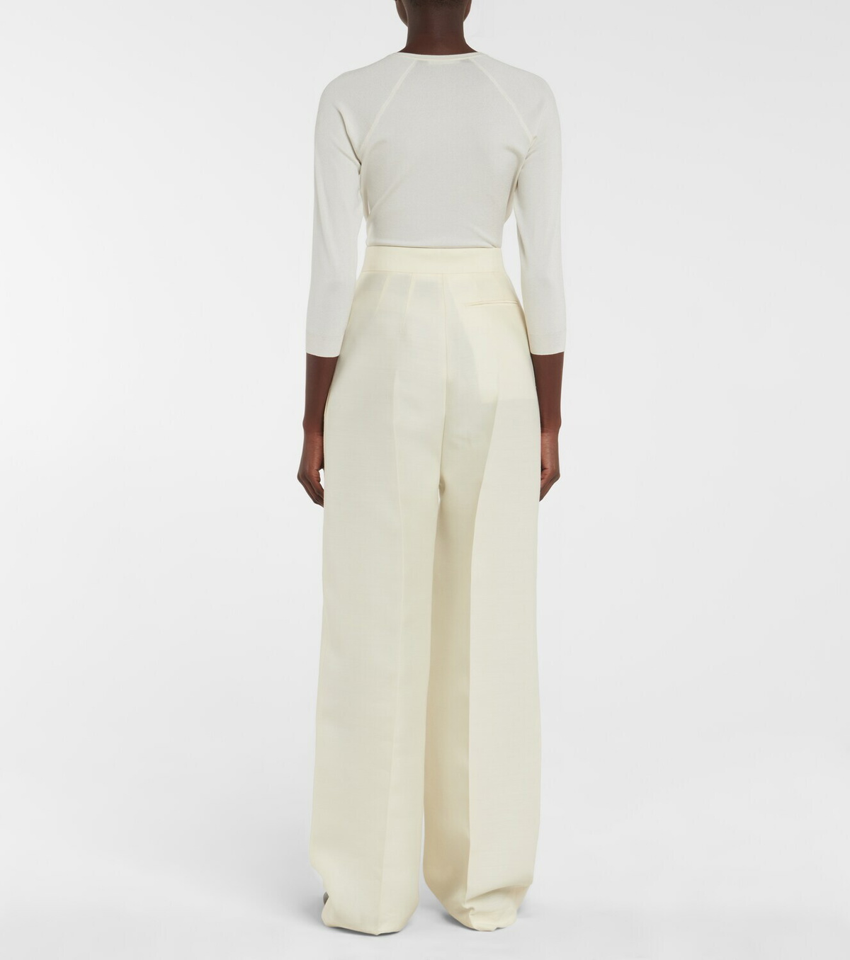 The Row Gordon high rise wool and silk pants The Row