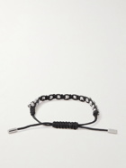 Alexander McQueen - Waxed-Cord and Silver-Tone Bracelet