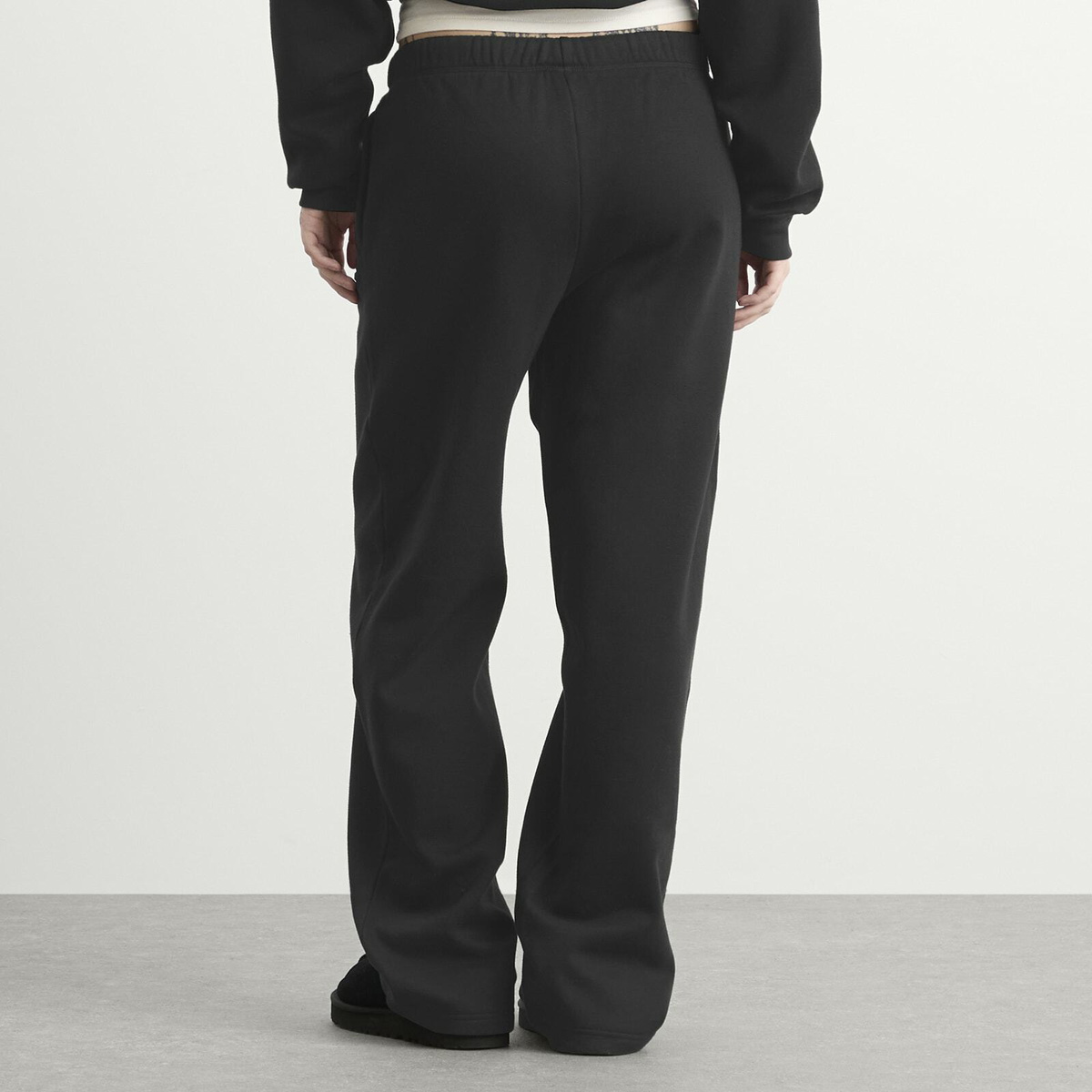 SKIMS Women's Cotton Fleece Classic Straight Leg Pant in Onyx