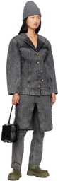 GANNI Gray Fitted Denim Jacket