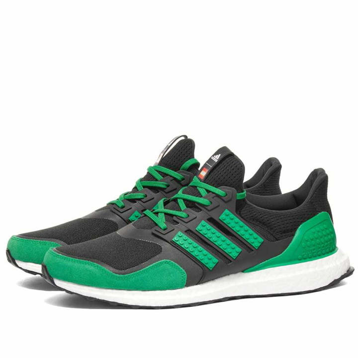 Photo: Adidas Men's Ultraboost DNA x Lego Colors Sneakers in Core Black/Green
